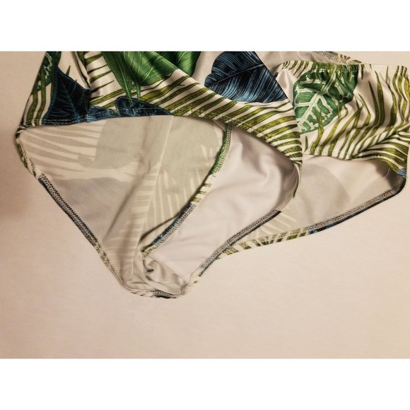 Boohoo Womens swim suit 2 piece size 20 Green Palm Print bikini - Picture 5 of 12